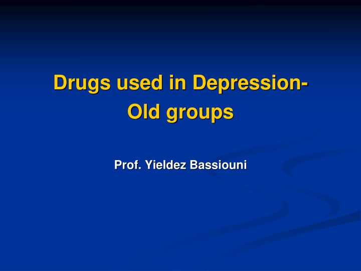 drugs used in depression old groups n.w