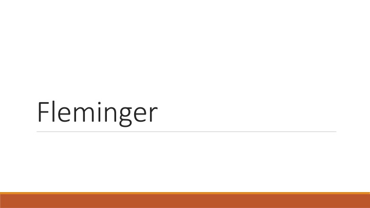 Analyzing Fleminger Data and Results