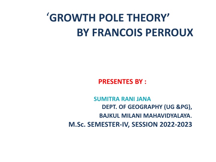 growth pole theory by francois perroux n.w