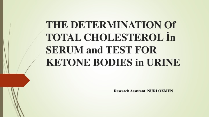 the determination of total cholesterol n serum n.w