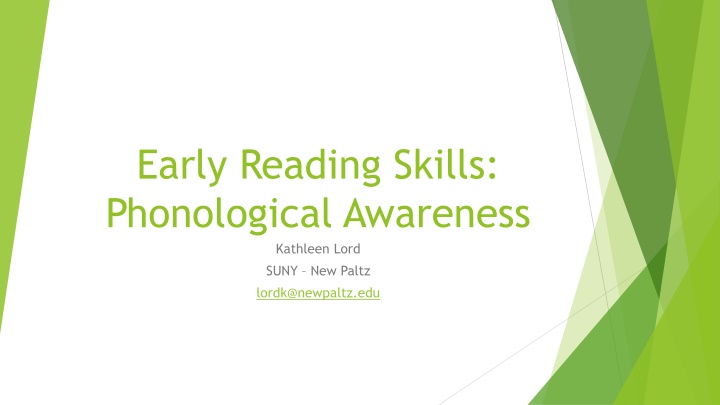 early reading skills phonological awareness n.w