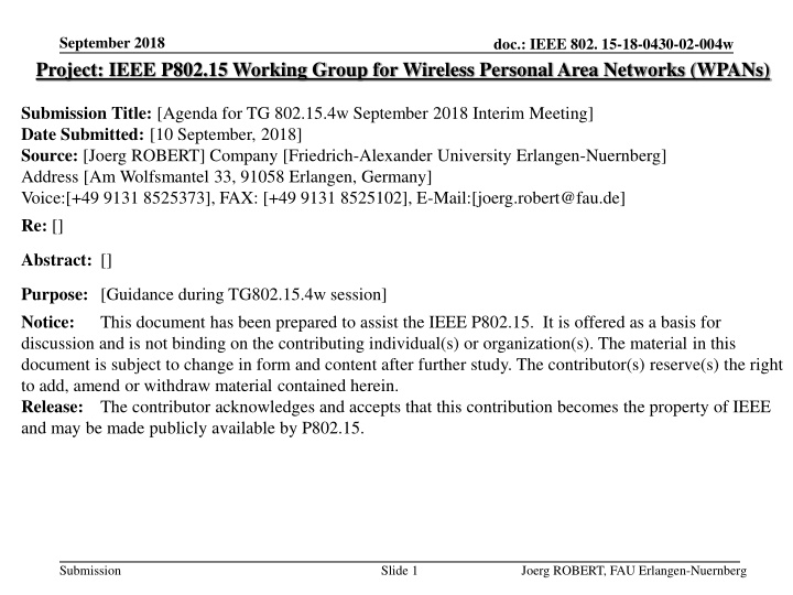 september 2018 project ieee p802 15 working group n.w