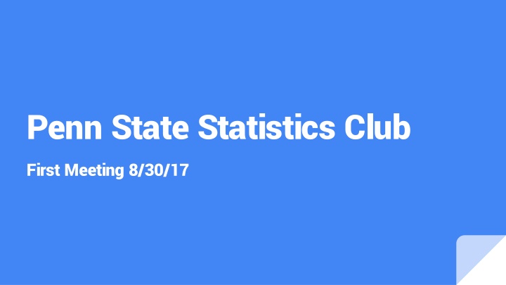 penn state statistics club n.w