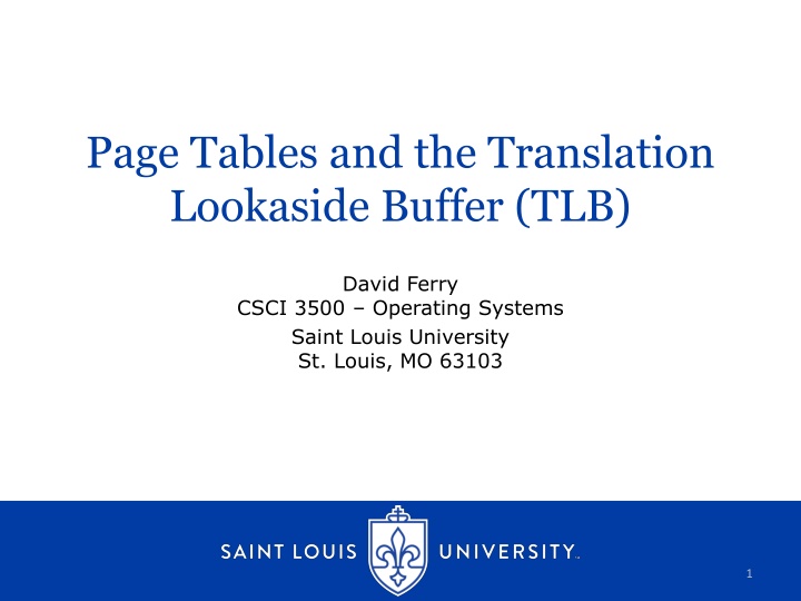page tables and the translation lookaside buffer n.w