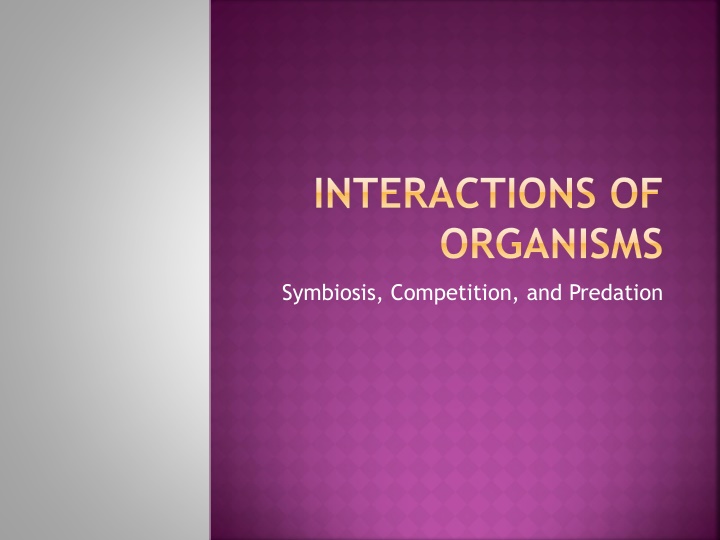 interactions of organisms n.w