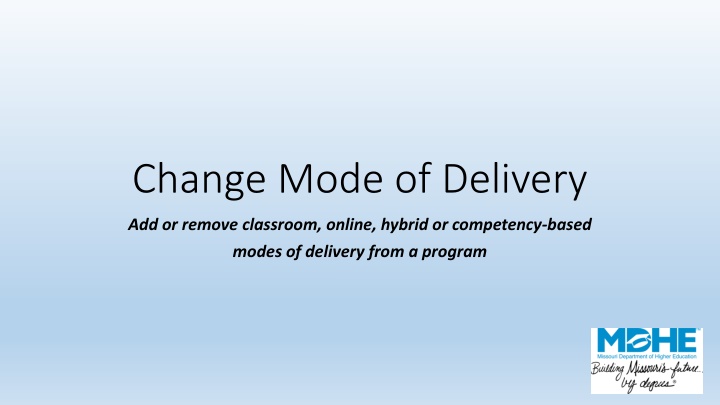 change mode of delivery n.w