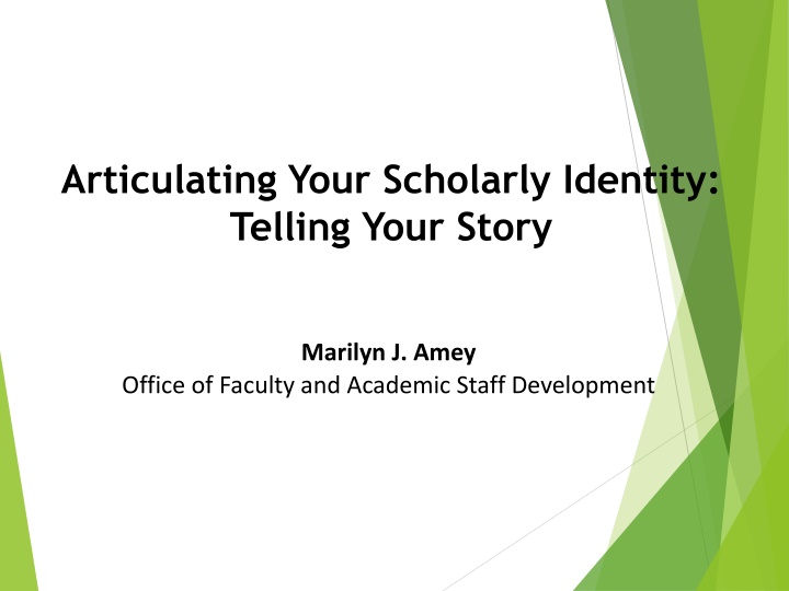 articulating your scholarly identity telling your n.w