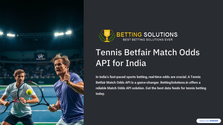 Tennis Betfair Match Odds API Provider in India