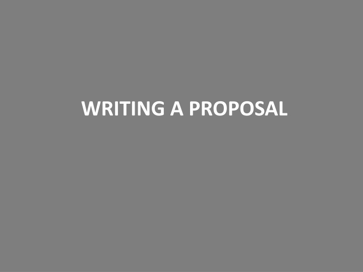 writing a proposal n.w
