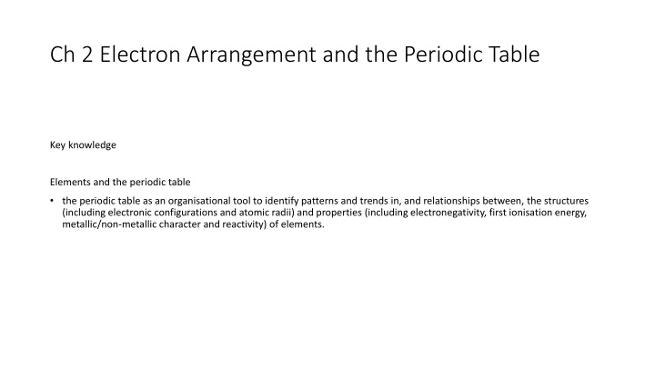 ch 2 electron arrangement and the periodic table n.w