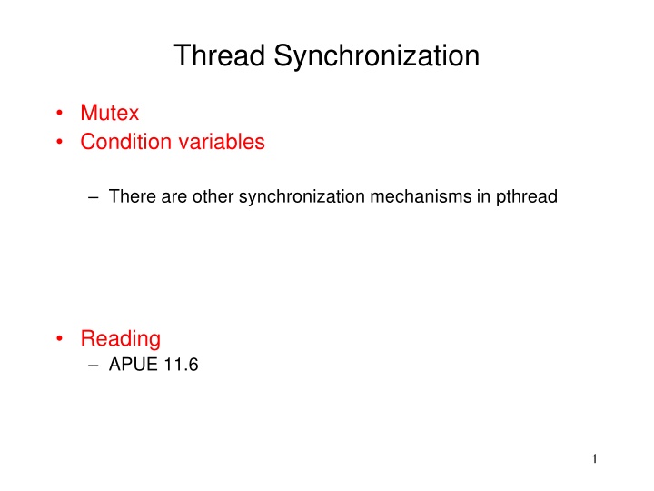 thread synchronization n.w