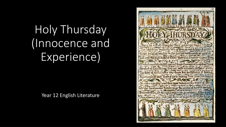 holy thursday innocence and experience n.w
