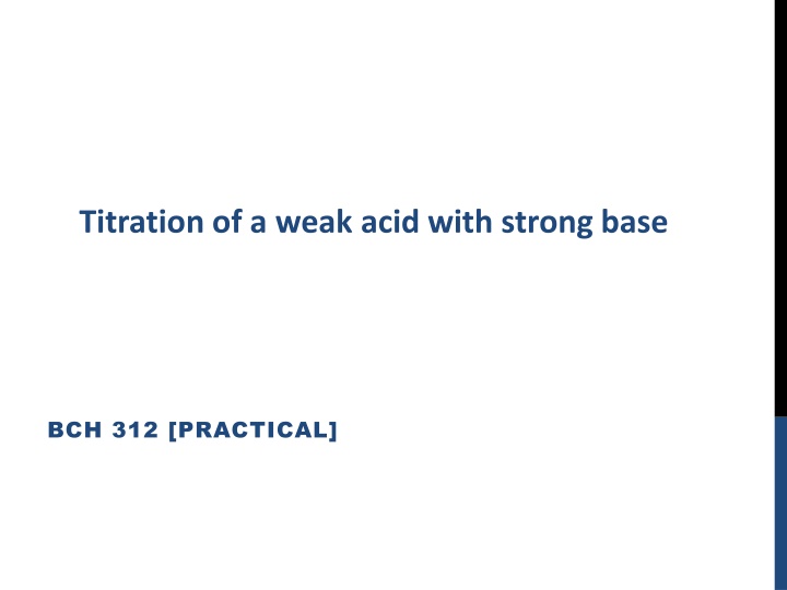 titration of a weak acid with strong base n.w