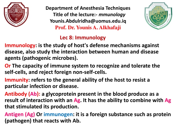 department of anesthesia techniques title n.w