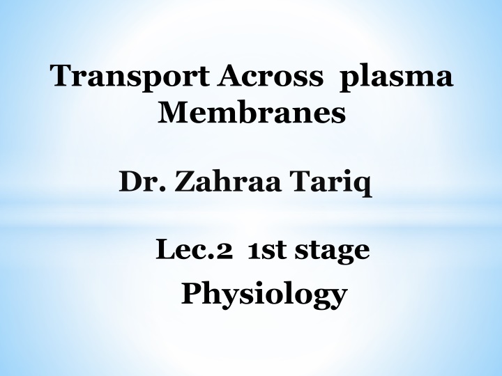 Cellular Transport Mechanisms