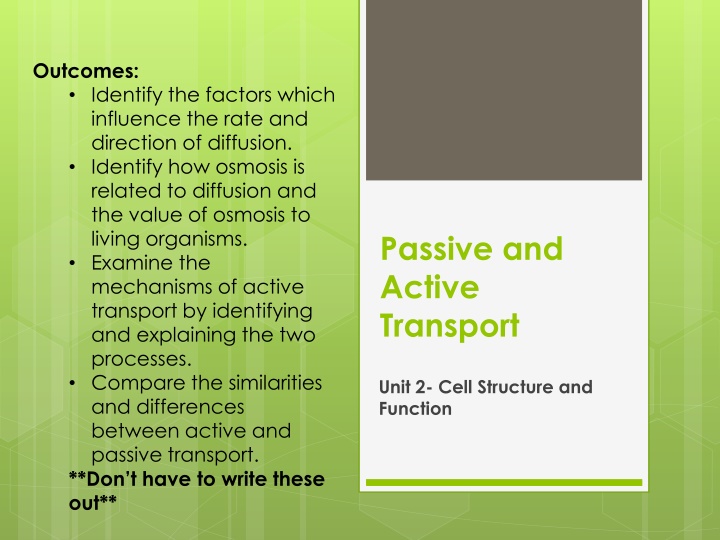 outcomes identify the factors which influence n.w