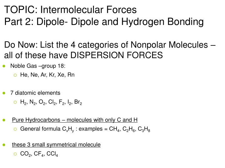topic intermolecular forces part 2 dipole dipole n.w