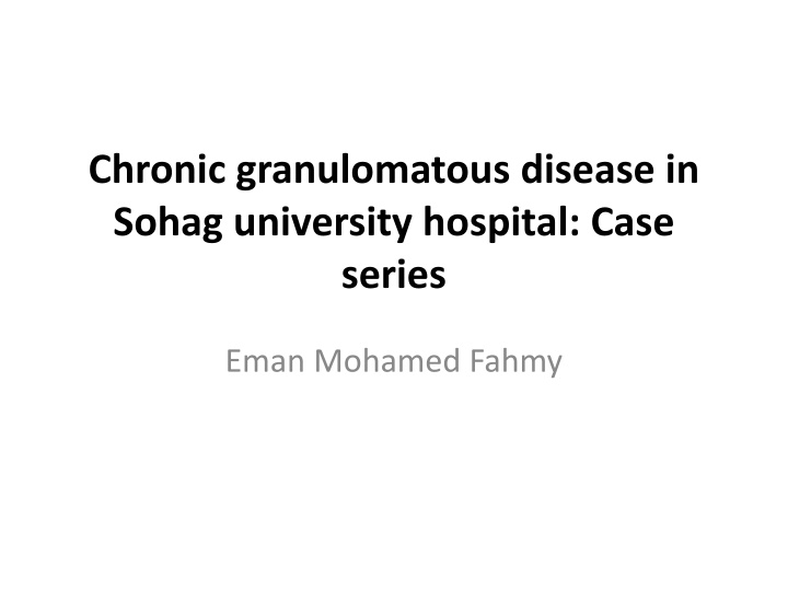 chronic granulomatous disease in sohag university n.w