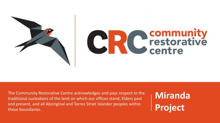 the community restorative centre acknowledges n.w