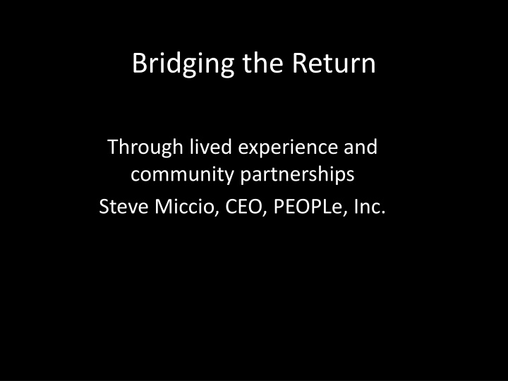 bridging the return n.w