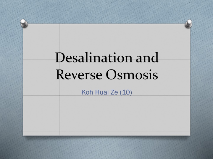 desalination and reverse osmosis n.w