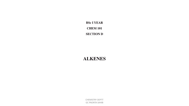 Introduction to Alkenes in Chemistry
