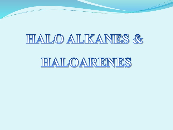 haloalkanes n.w