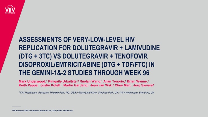 assessments of very low level hiv replication n.w
