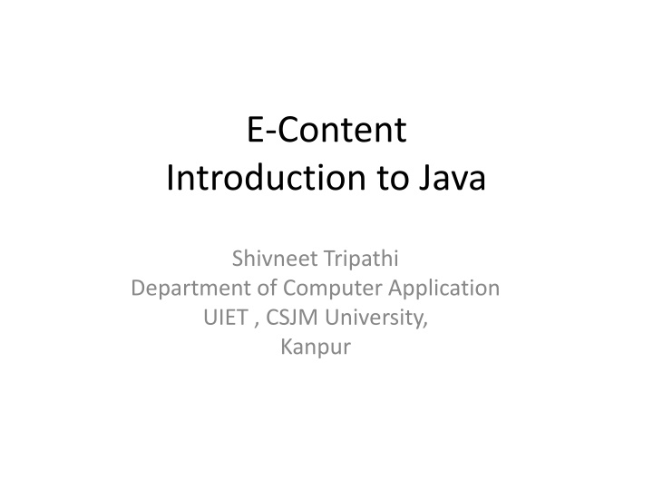e content introduction to java n.w