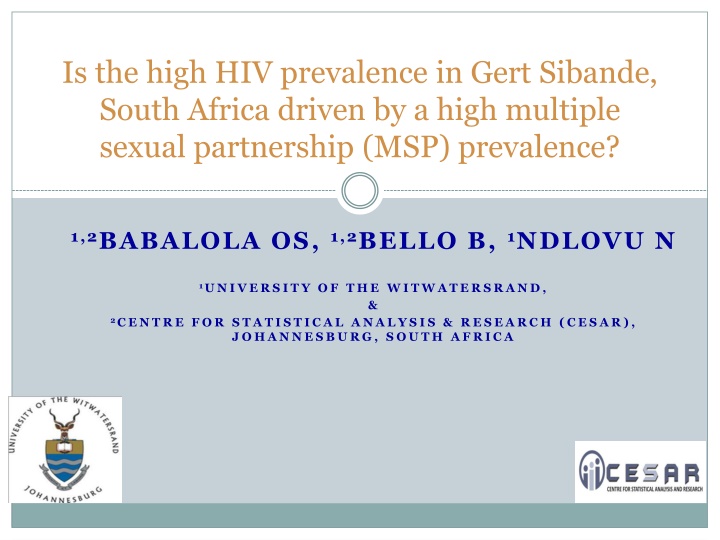 Factors Associated with Multiple Sexual Partnerships in Gert Sibande, South Africa
