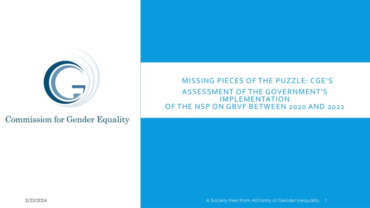 Assessment of South African Government's Implementation of NSP on GBVF