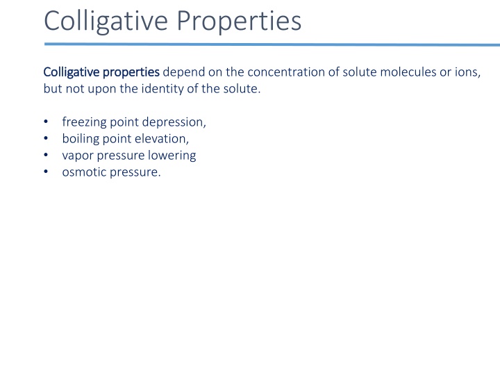colligative properties n.w