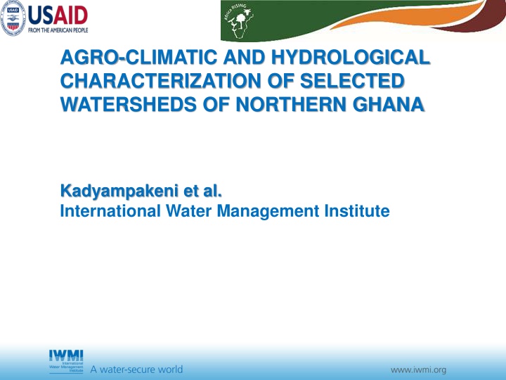 agro climatic and hydrological characterization n.w