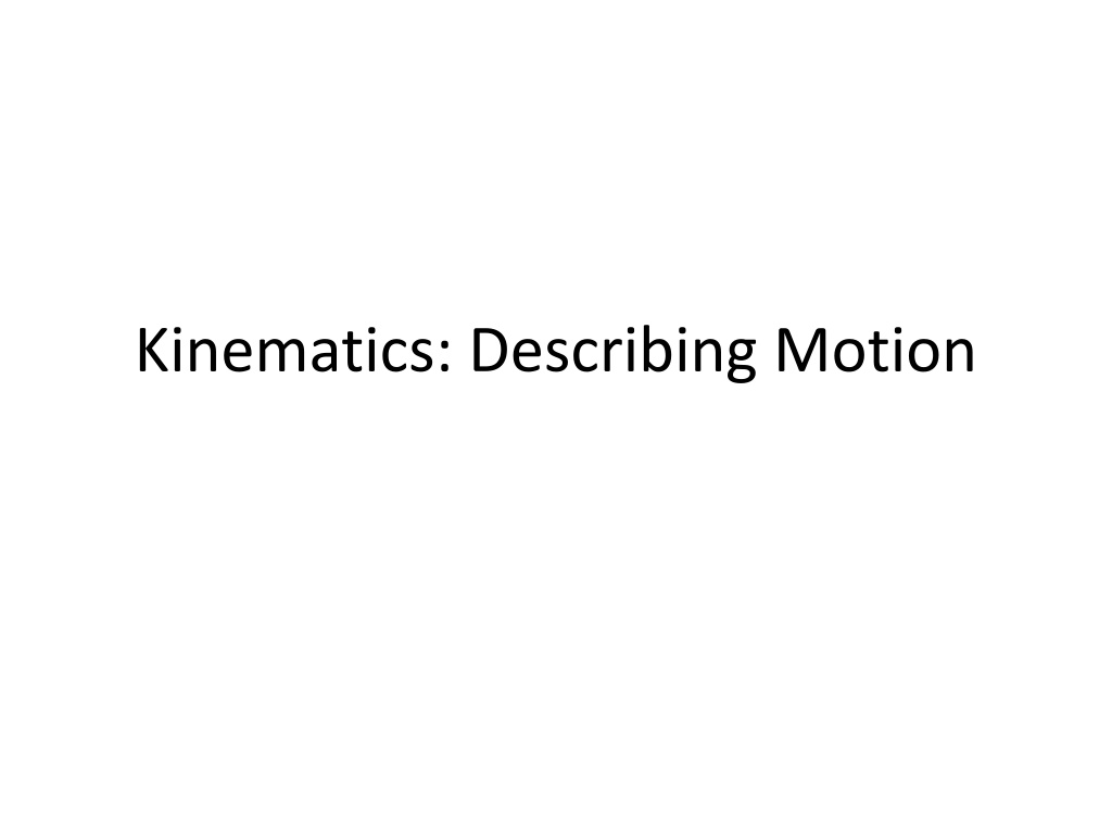 kinematics describing motion n.w