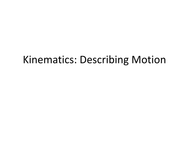 kinematics describing motion n.w