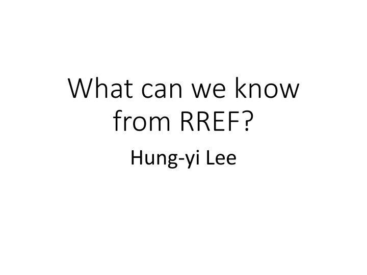 what can we know from rref hung yi lee n.w