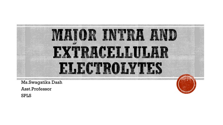 major intra and extracellular electrolytes n.w