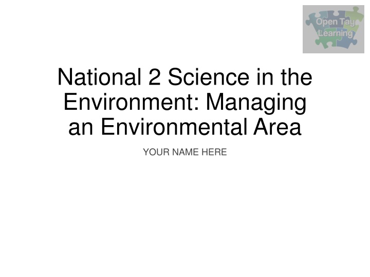 national 2 science in the environment managing n.w