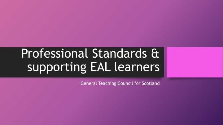 professional standards supporting eal learners n.w