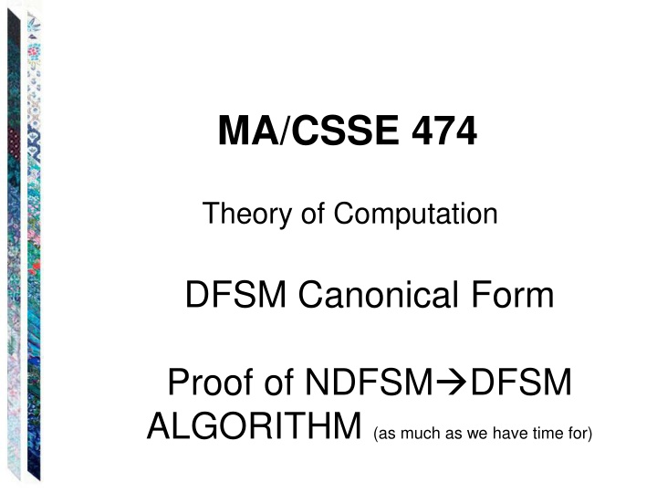 ma csse 474 n.w