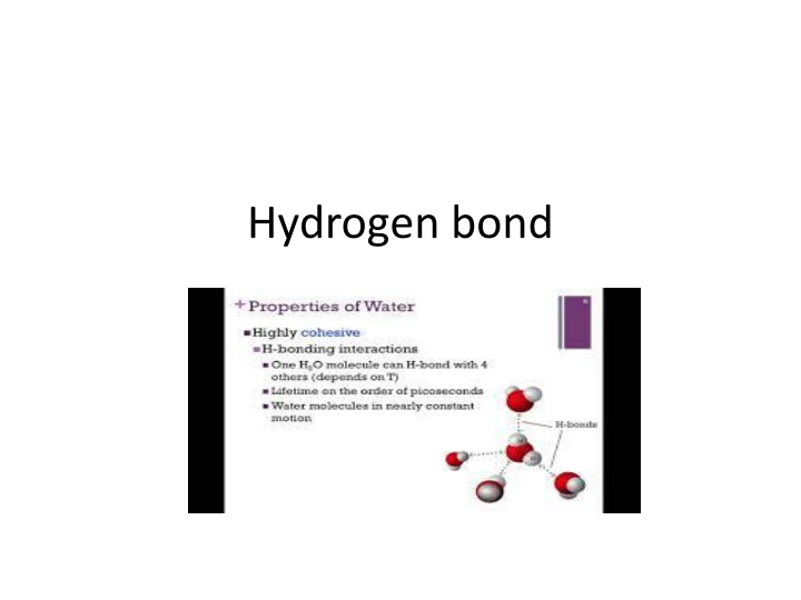 hydrogen bond n.w