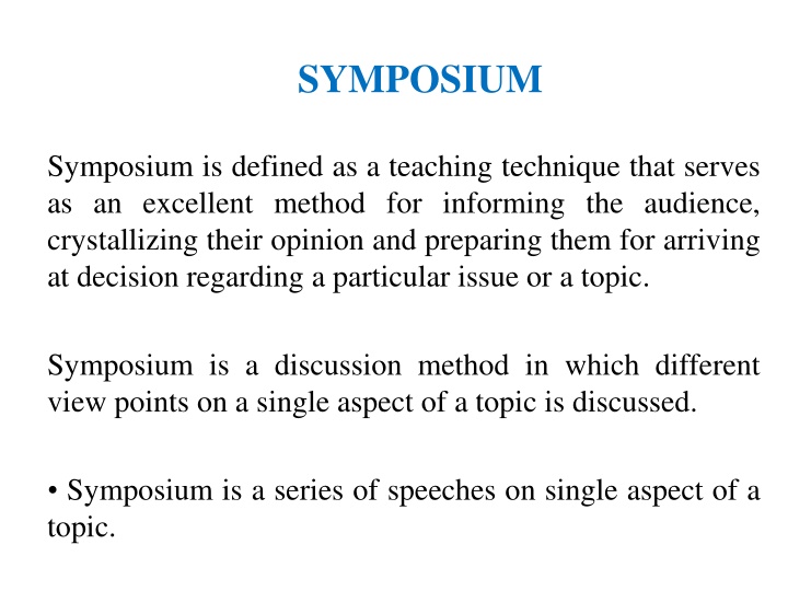 symposium n.w
