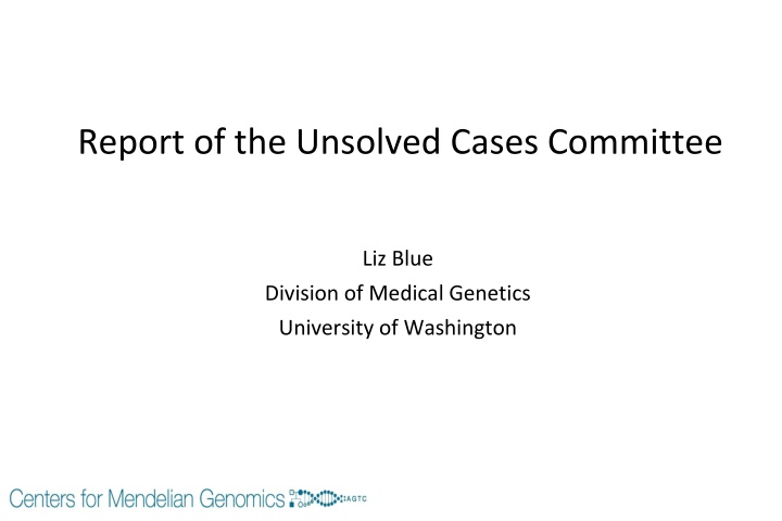 report of the unsolved cases committee n.w