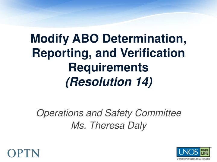 modify abo determination reporting n.w