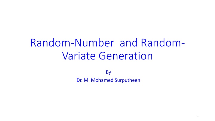 random number and random variate generation n.w