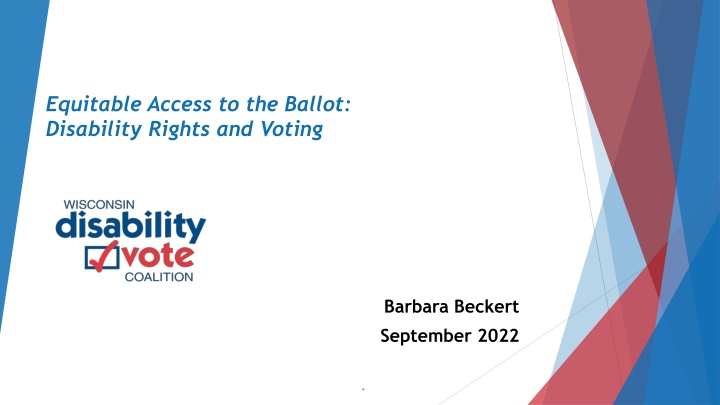 equitable access to the ballot disability rights n.w