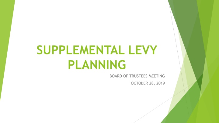 Levy Planning Meeting & Historical Data Overview