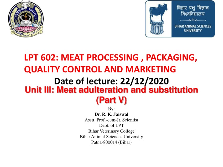 lpt 602 meat processing packaging quality control n.w