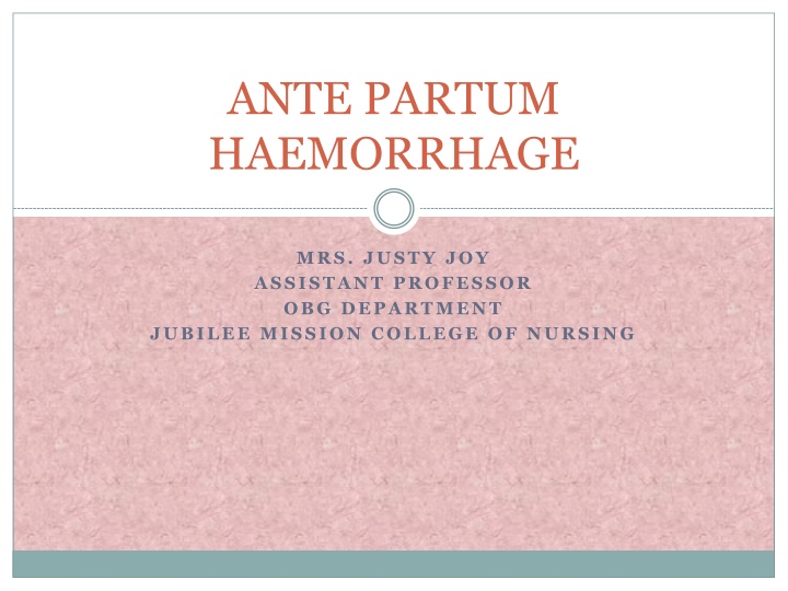 ante partum haemorrhage n.w