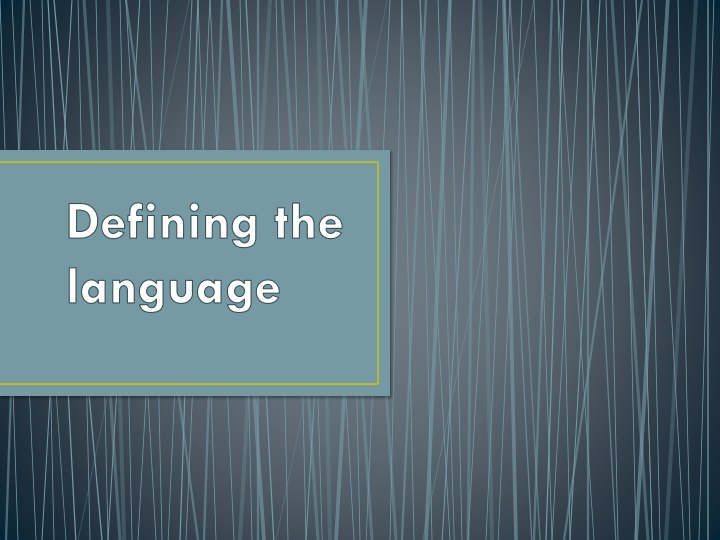 defining the language n.w